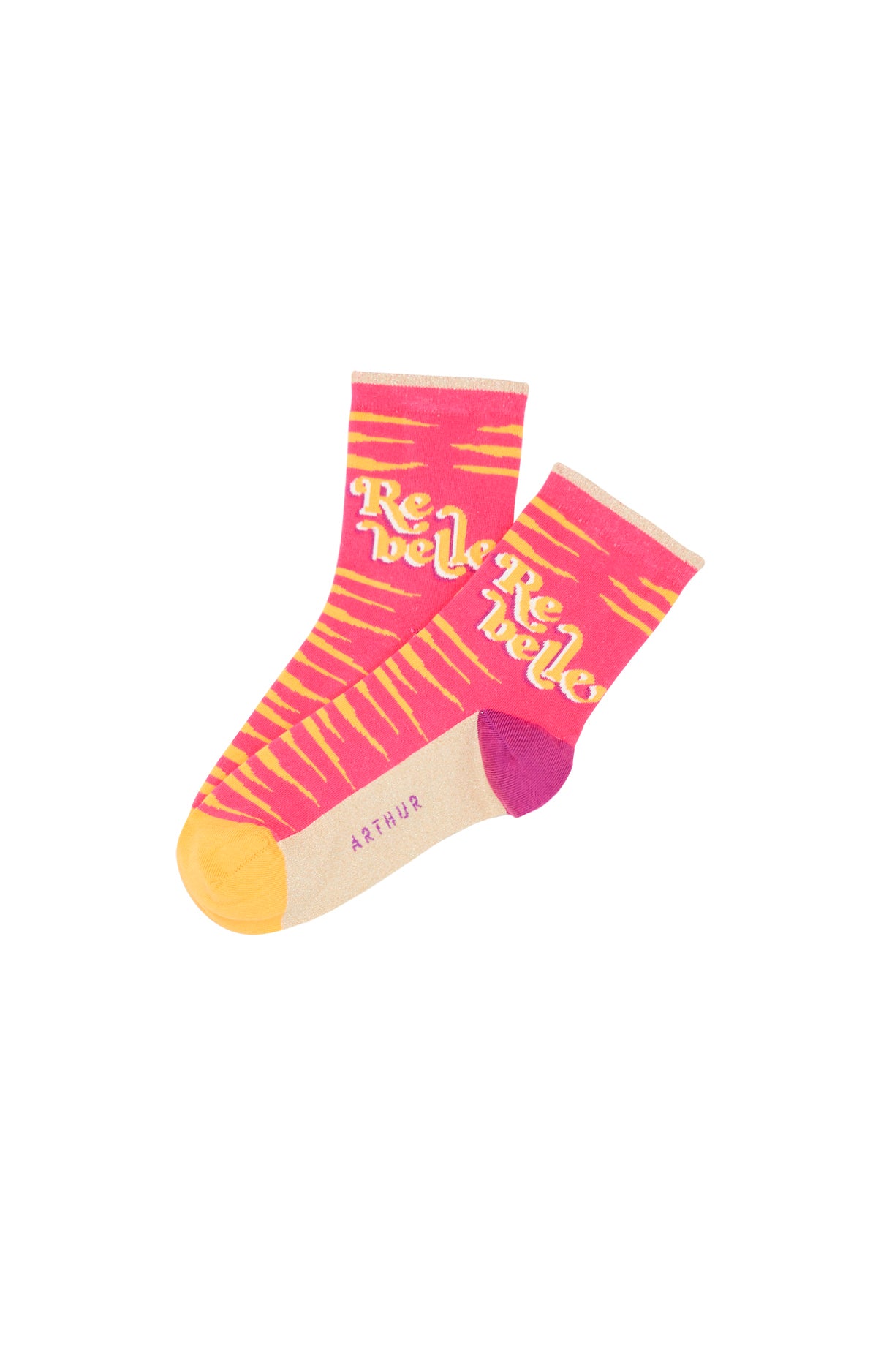arthur-bob-rebelle-chaussettes-femme-fushia-36-40-coton image 1