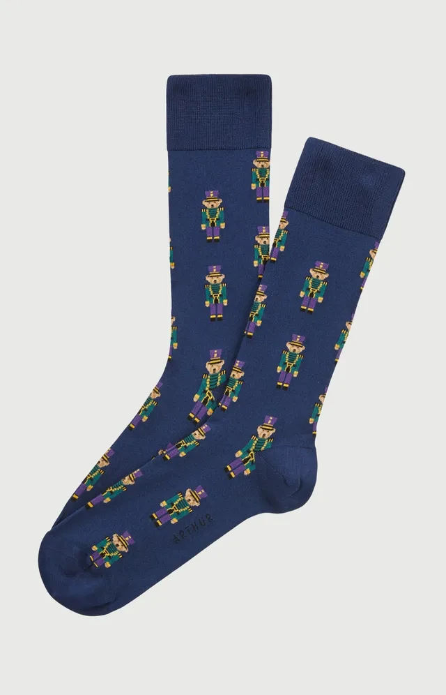 arthur-bob-chaussettes-coton-casse-noisette-marine-40-46 image 1