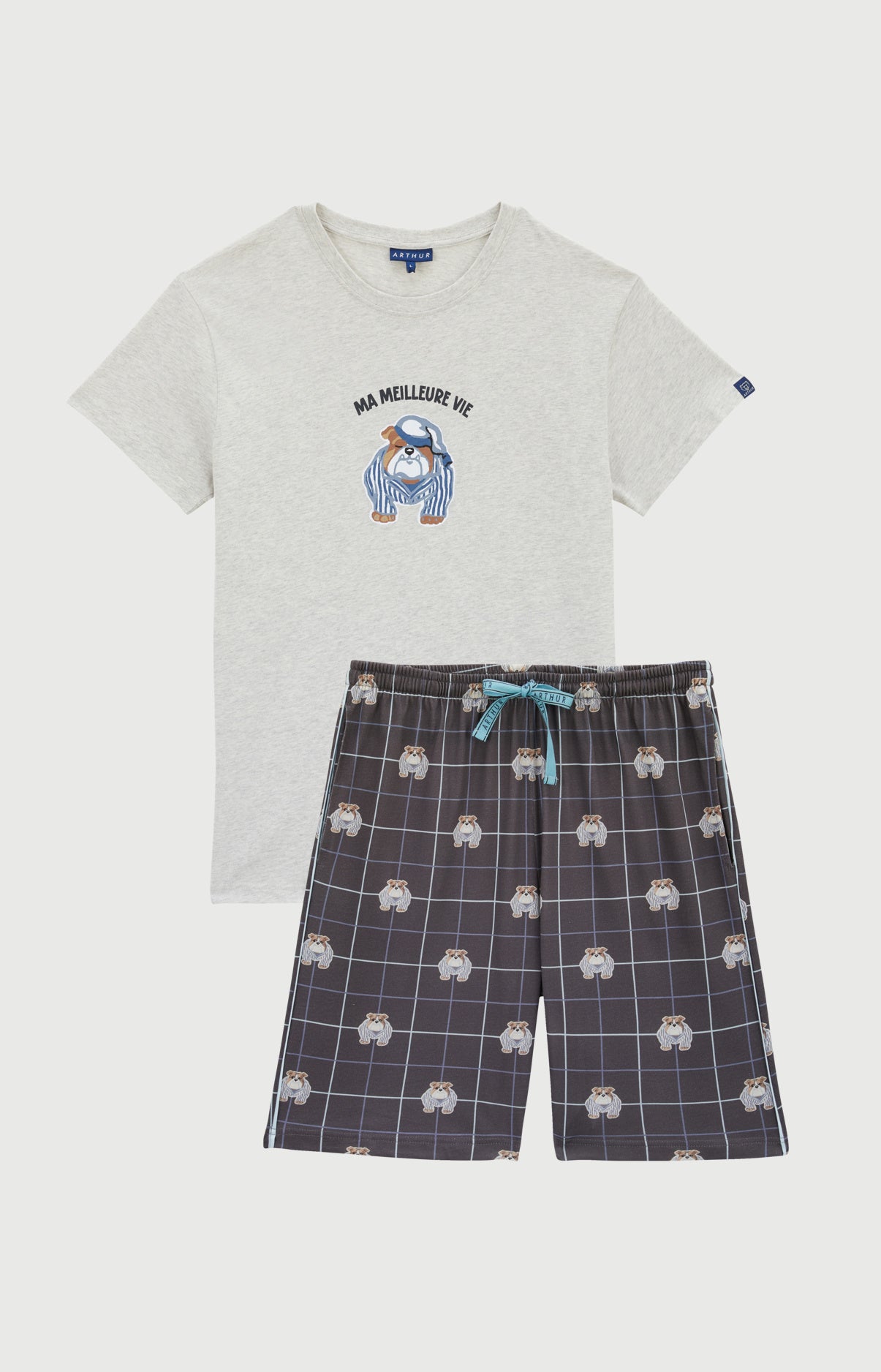 arthur-bob-ma-meilleure-vie-pyjashort-homme-coton-bio-ebony image 3