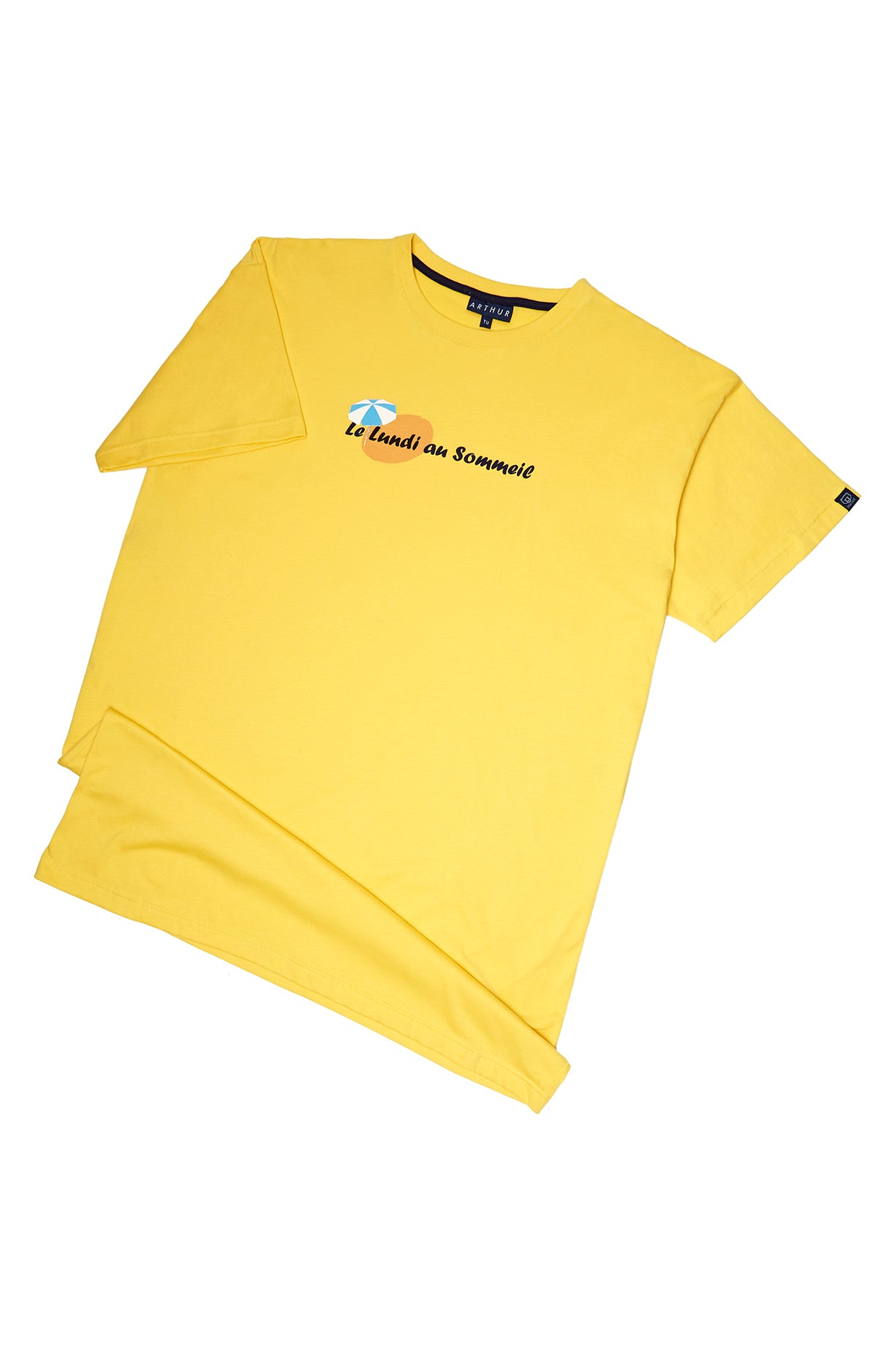 arthur-bob-maxi-tee-shirt-lundi-au-sommeil-jaune-tu-coton-bio image 3