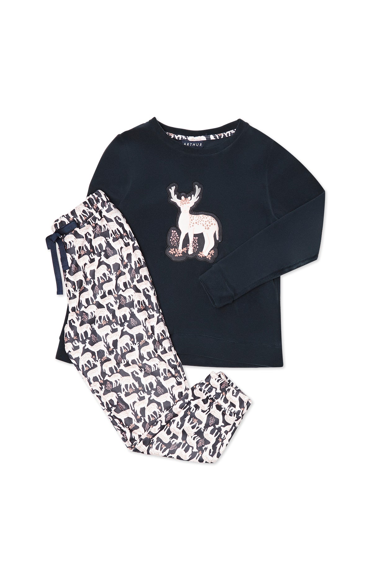 arthur-bob-biche-pyjama-fille-marine-polaire-chaud image 3