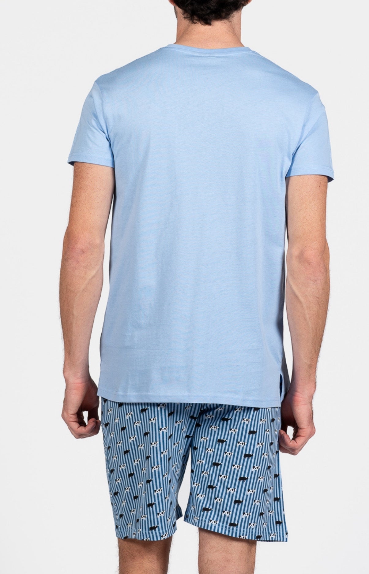 arthur-bob-vache-pyjashort-homme-bleu-coton image 6