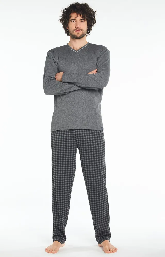 arthur-bob-karl-pyjama-long-homme-noir-interlock image 1