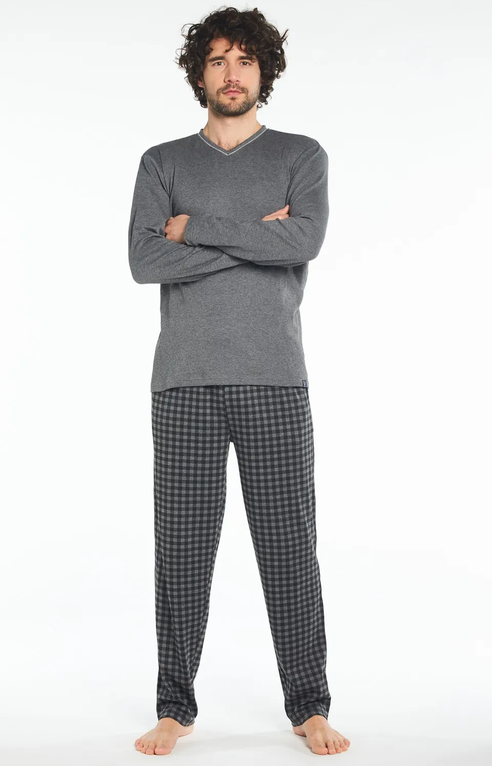 arthur-bob-karl-pyjama-long-homme-noir-interlock image 1