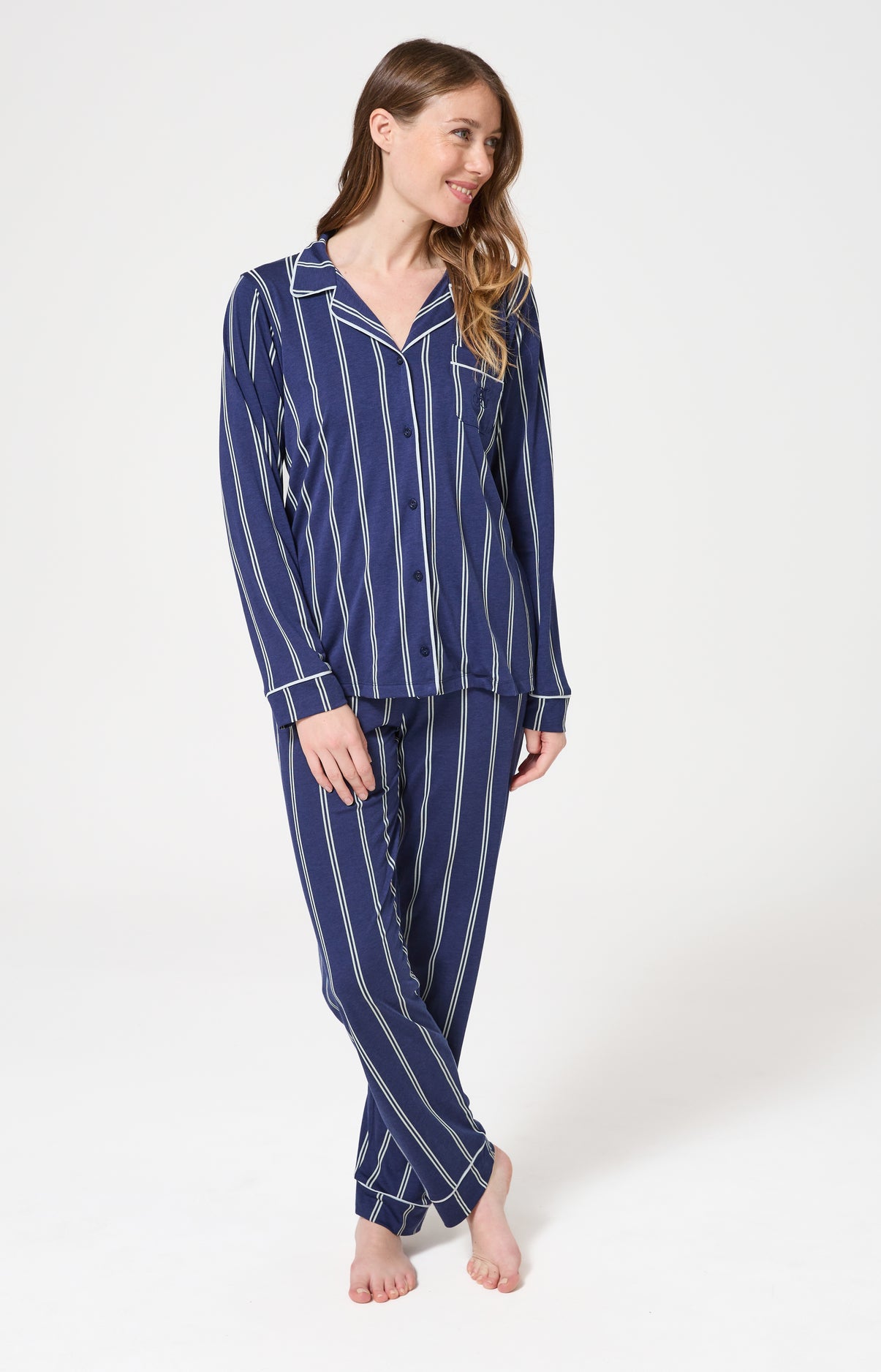 arthur-bob-ray-pyjama-long-boutonn-marine image 5
