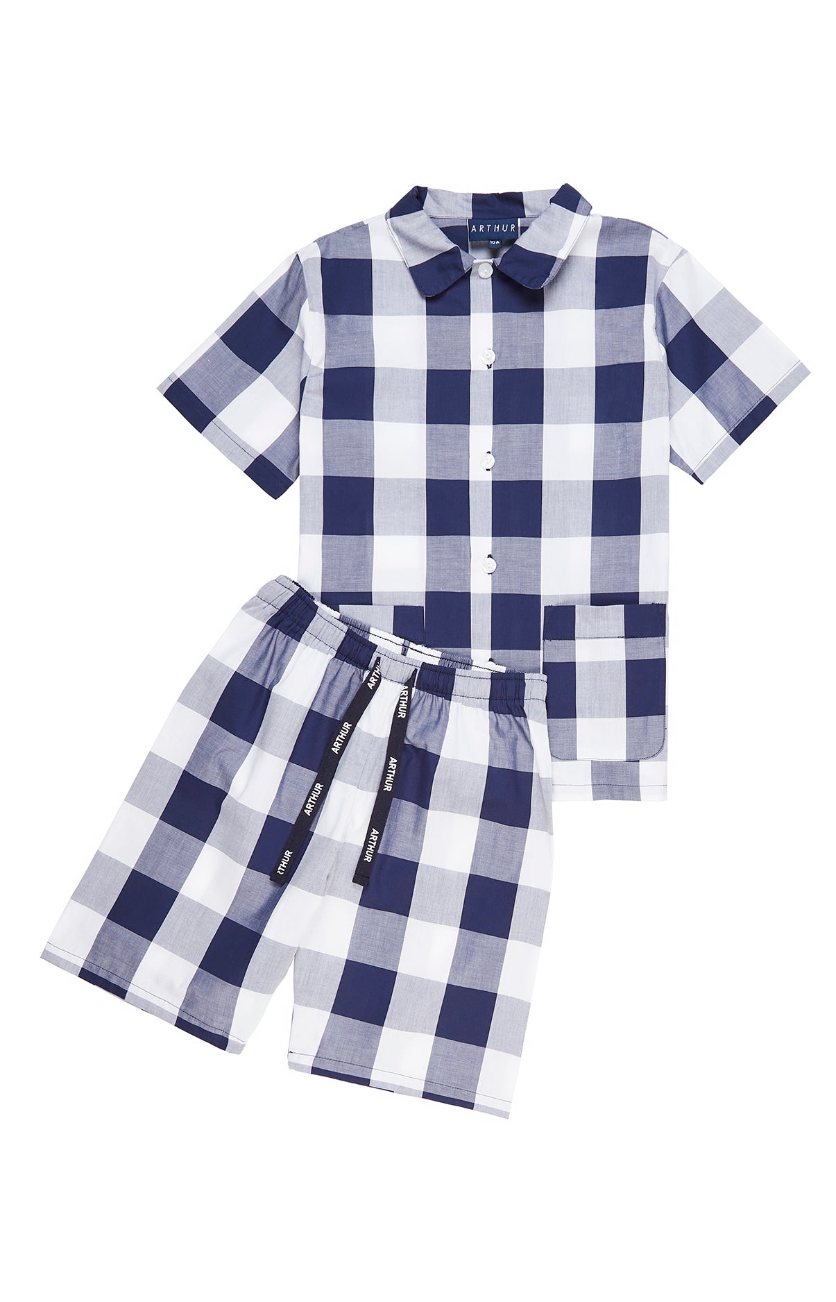arthur-bob-pyjashort-big-vichy-coton-bio-enfant-marine image 3