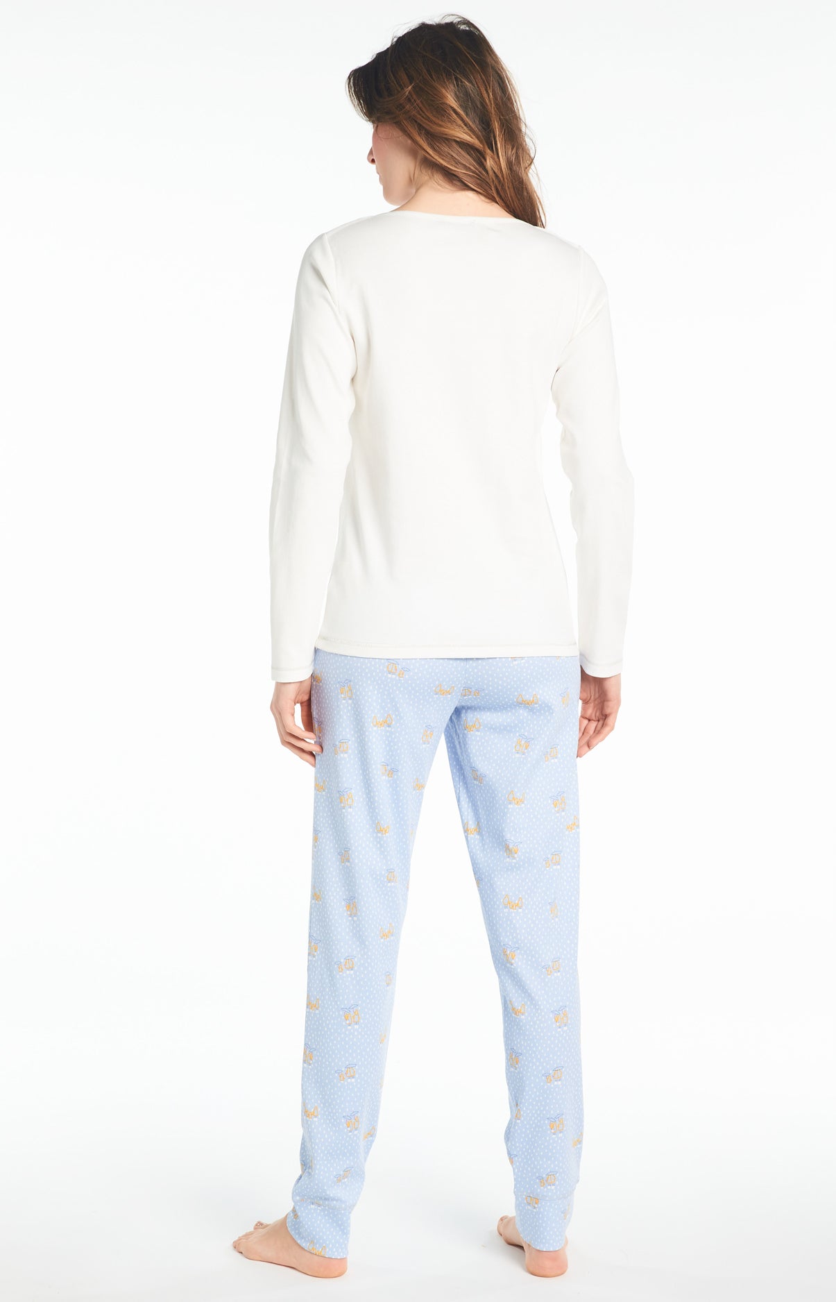 arthur-bob-rain-pyjama-long-femme-coton-bio-ciel image 6