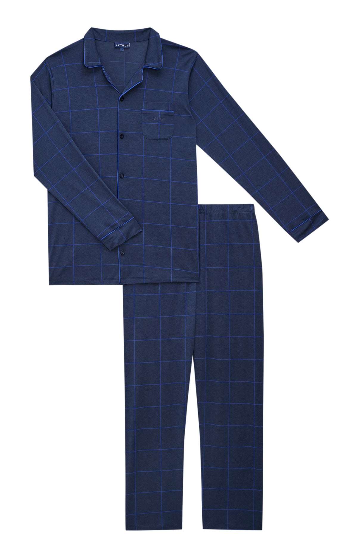 arthur-bob-windsor-pyjama-long-lyocell-marine image 3