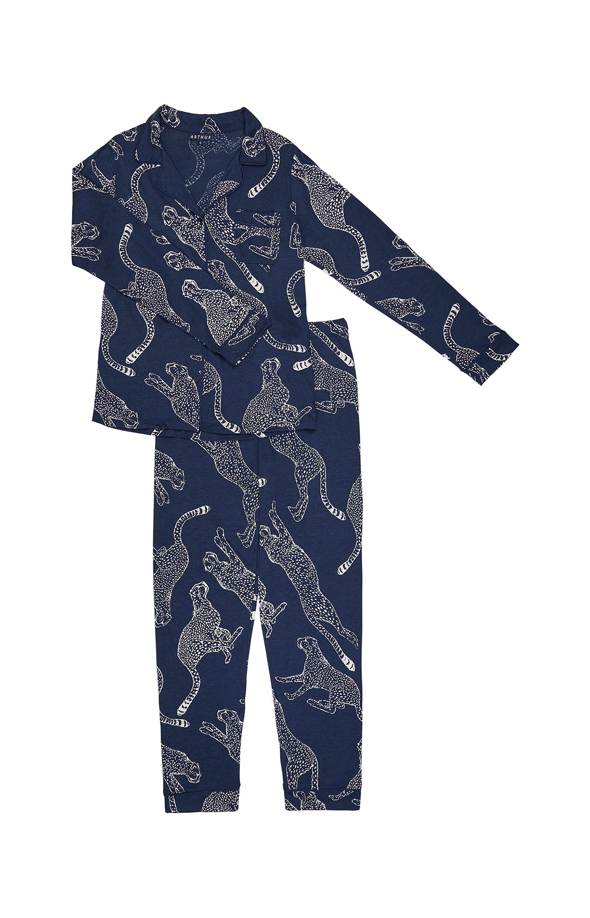 arthur-bob-gu-pard-pyjama-femme-boutonn-marine image 3