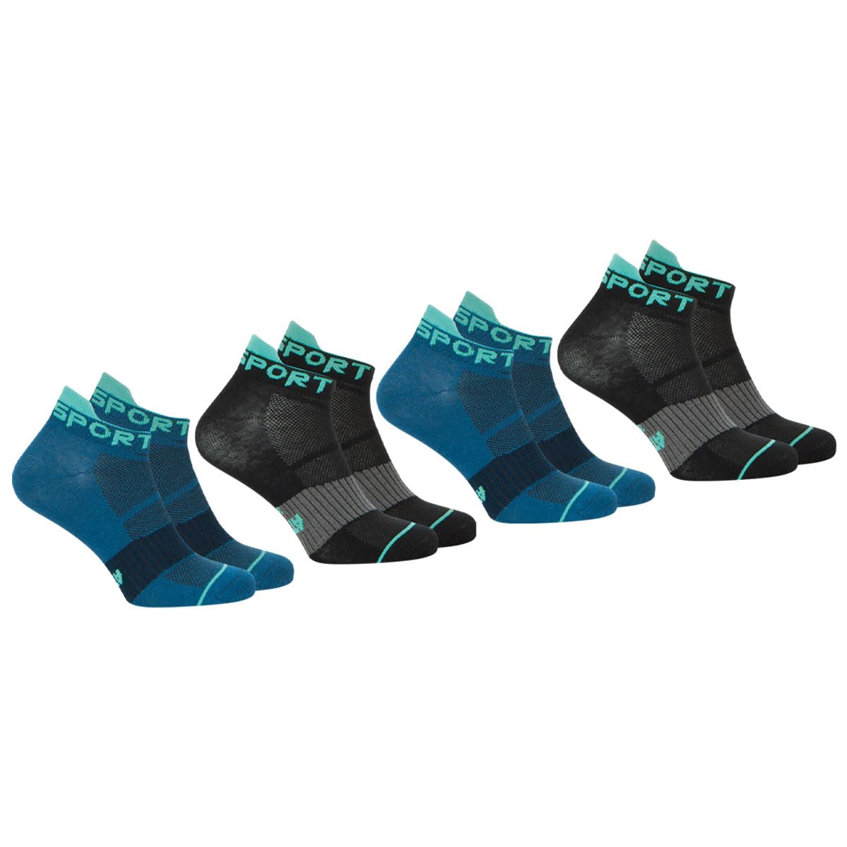 athena-running-lot-4-socquettes-homme-coton-lagon-43-46 image 2