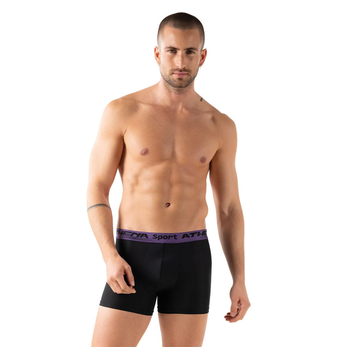 athena-daily-sport-air-lot-3-boxers-homme-noir-gris-marine image 8