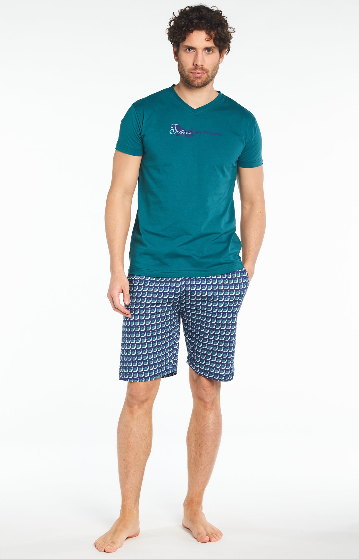 arthur-bob-trainer-pyjashort-homme-marine-coton-bio image 2
