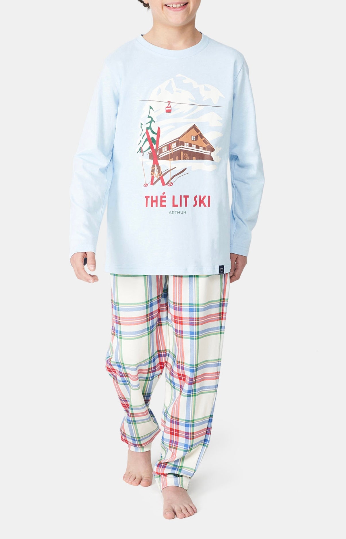 arthur-bob-pyjama-th-lit-ski-pyjama-enfant-blanc-coton-bio image 1