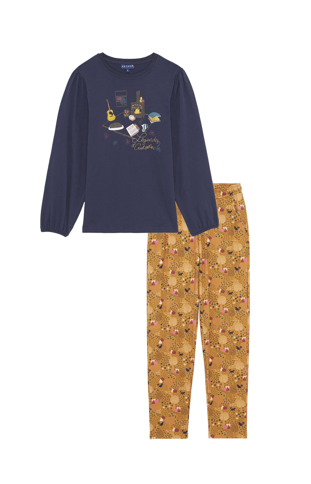 arthur-bob-pumpkin-pyjama-cognac-m-coton-bio image 3