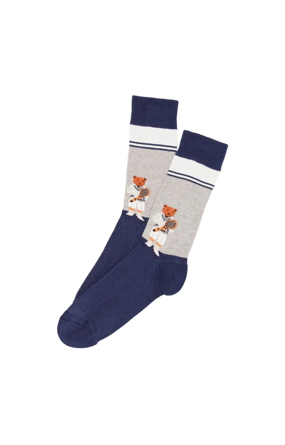 arthur-bob-chaussettes-teddy-tennis-gris-coton-bio image 1