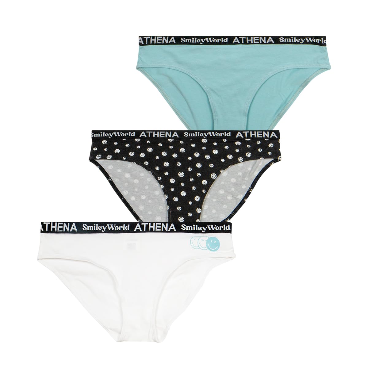 athena-graphic-culotte-fille-smileyworld-12-ans-lot-de-3-coton image 1