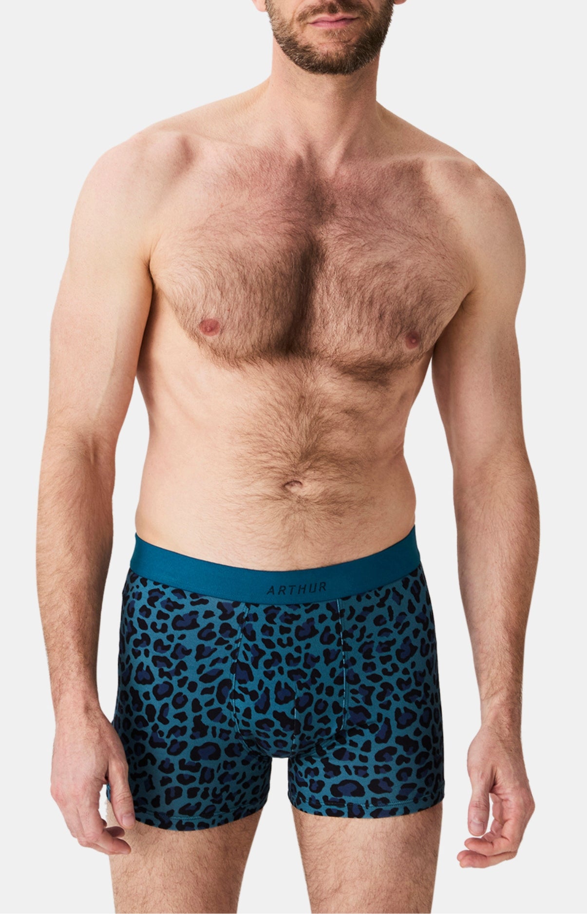 arthur-bob-boxer-coton-l-opard-p-trole-homme image 2