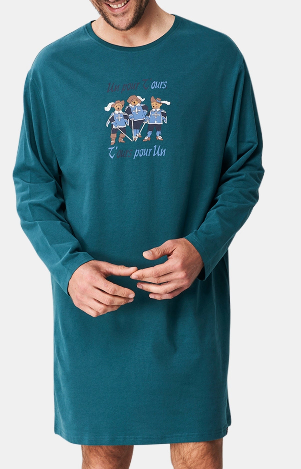 arthur-bob-teddy-mousquetaires-maxi-tee-shirt-vert-coton-bio image 1