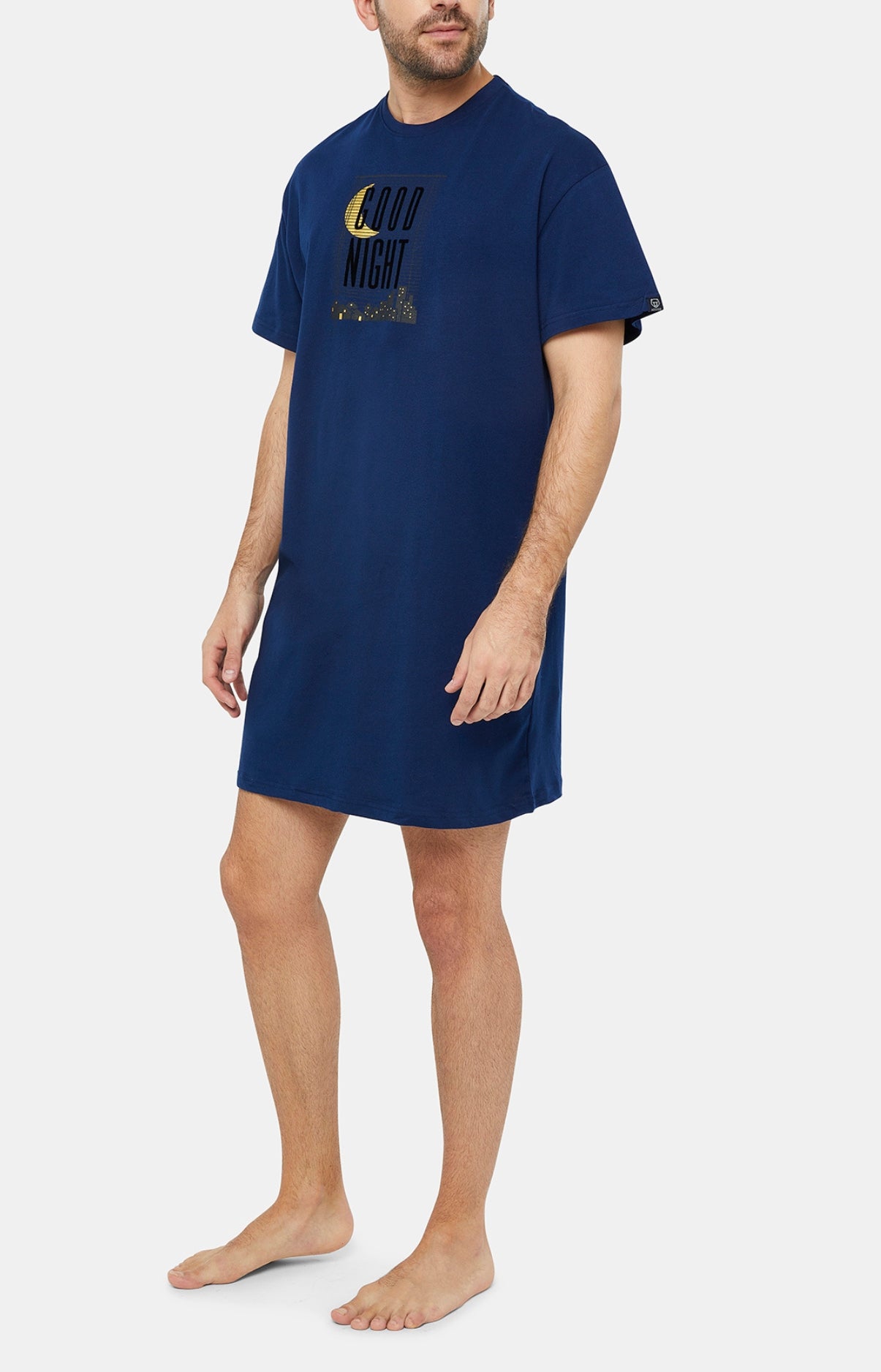 arthur-bob-good-night-chemise-de-nuit-homme-marine-tu-coton-bio image 2