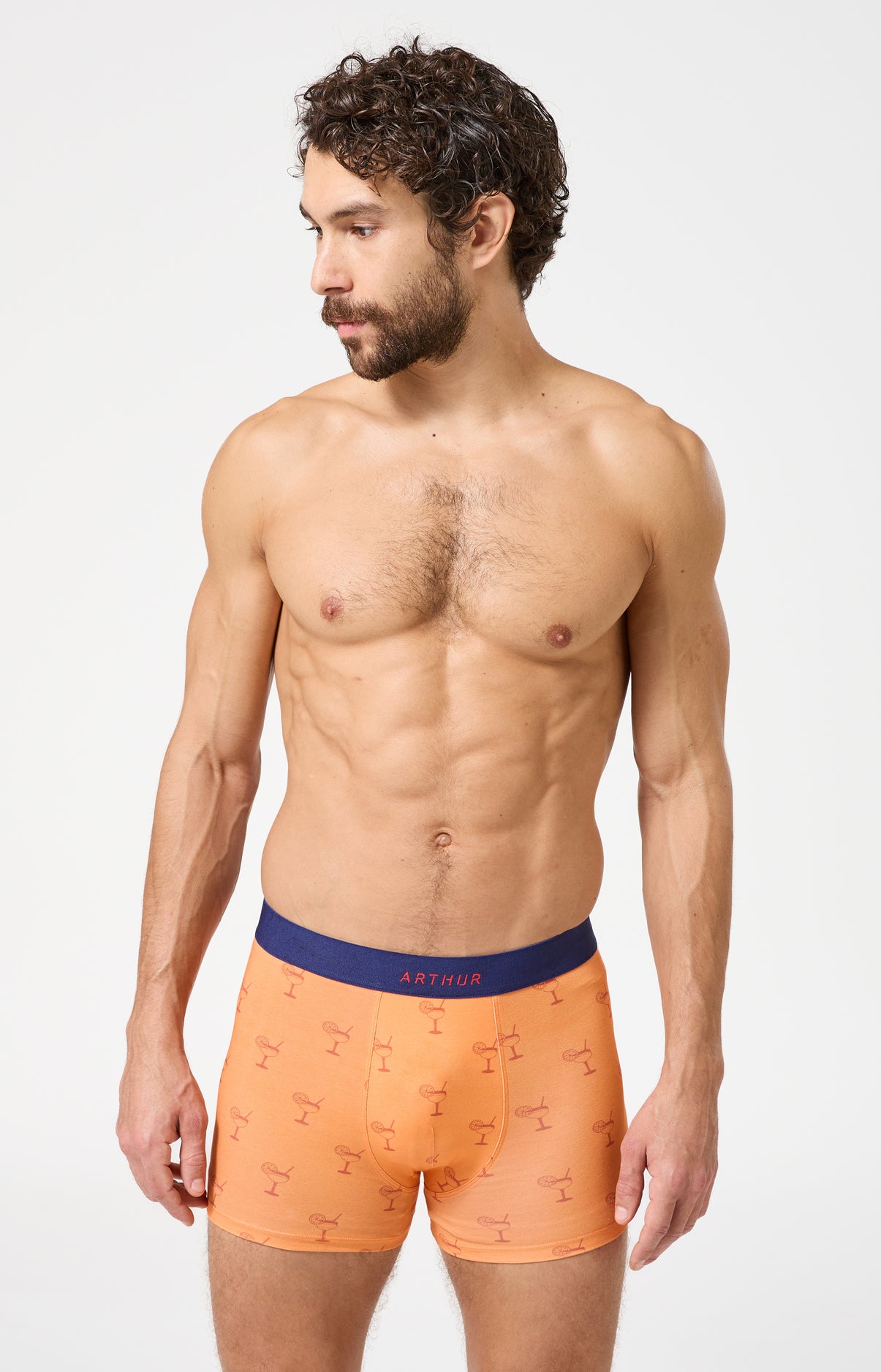 arthur-bob-ap-ro-boxer-homme-orange-coton-bio-jersey image 2