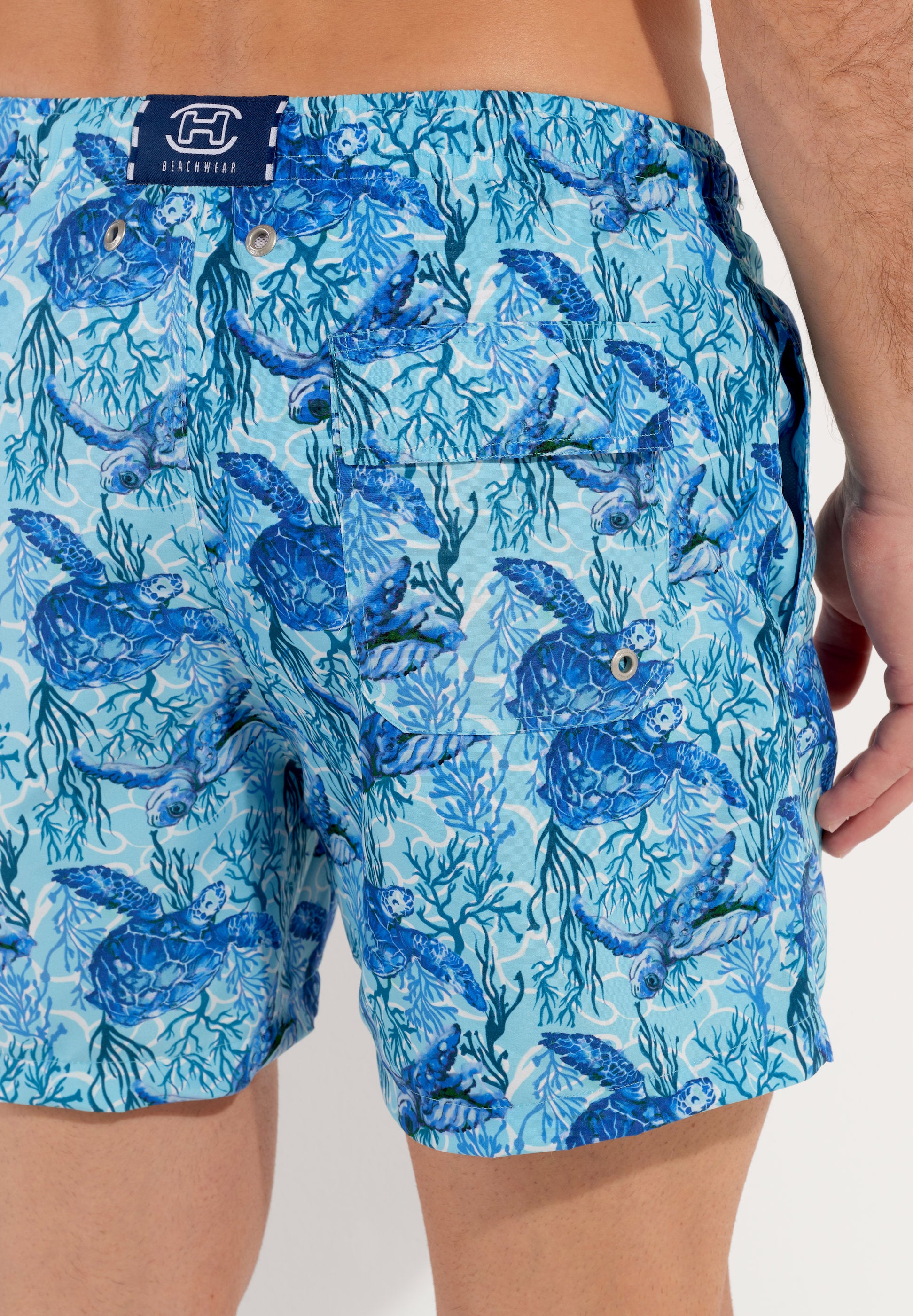 hom-h-fresh-tartane-maillot-homme-imprim-bleu-tortues image 7