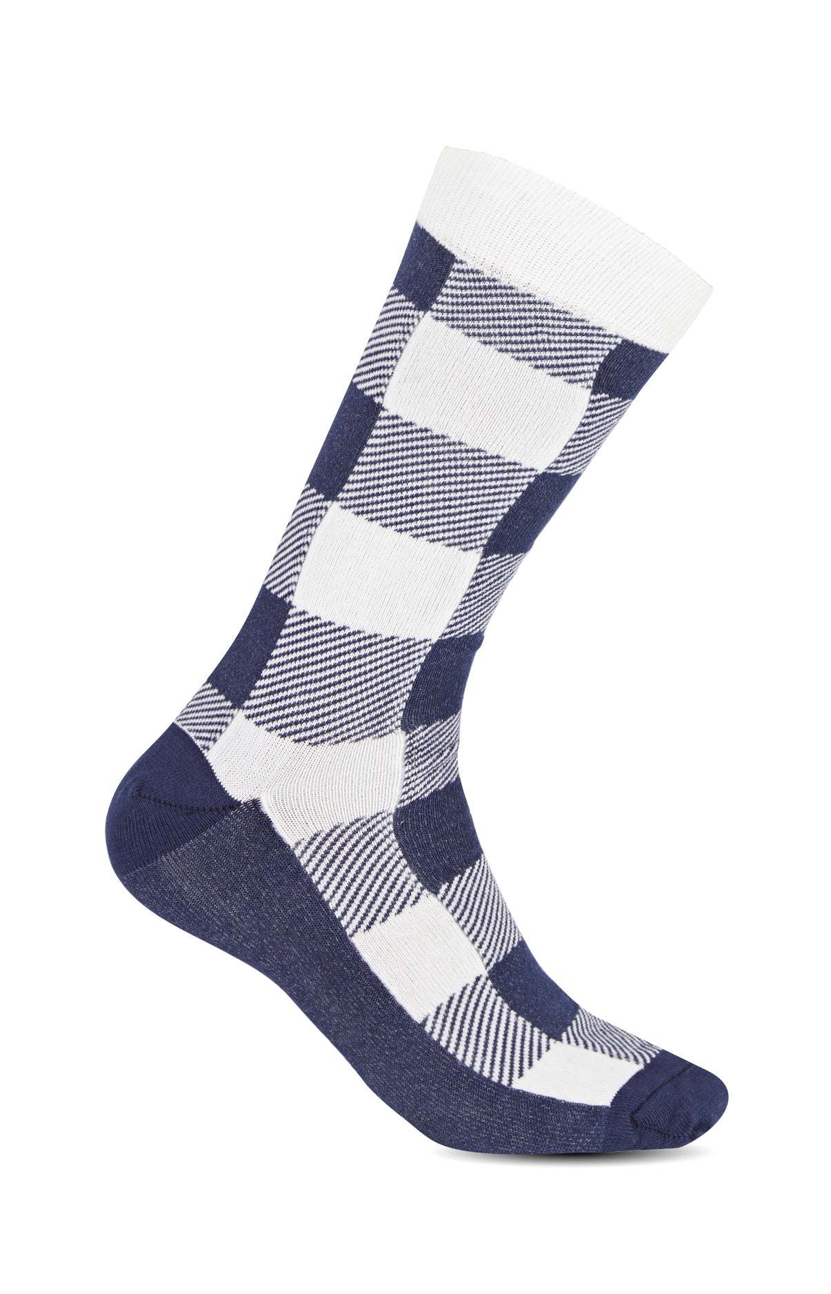 arthur-bob-chaussettes-vichy-marine-39-45-coton image 1