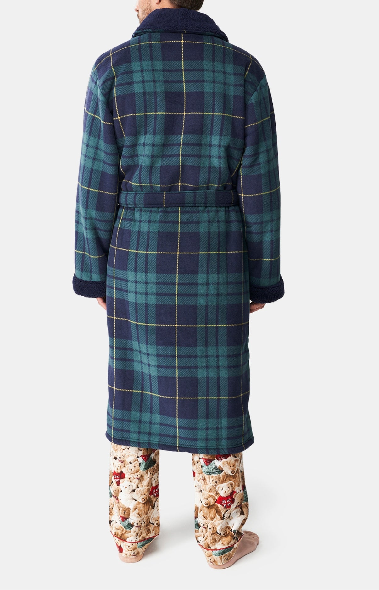 arthur-bob-robe-de-chambre-polaire-homme-vert-cossais image 6