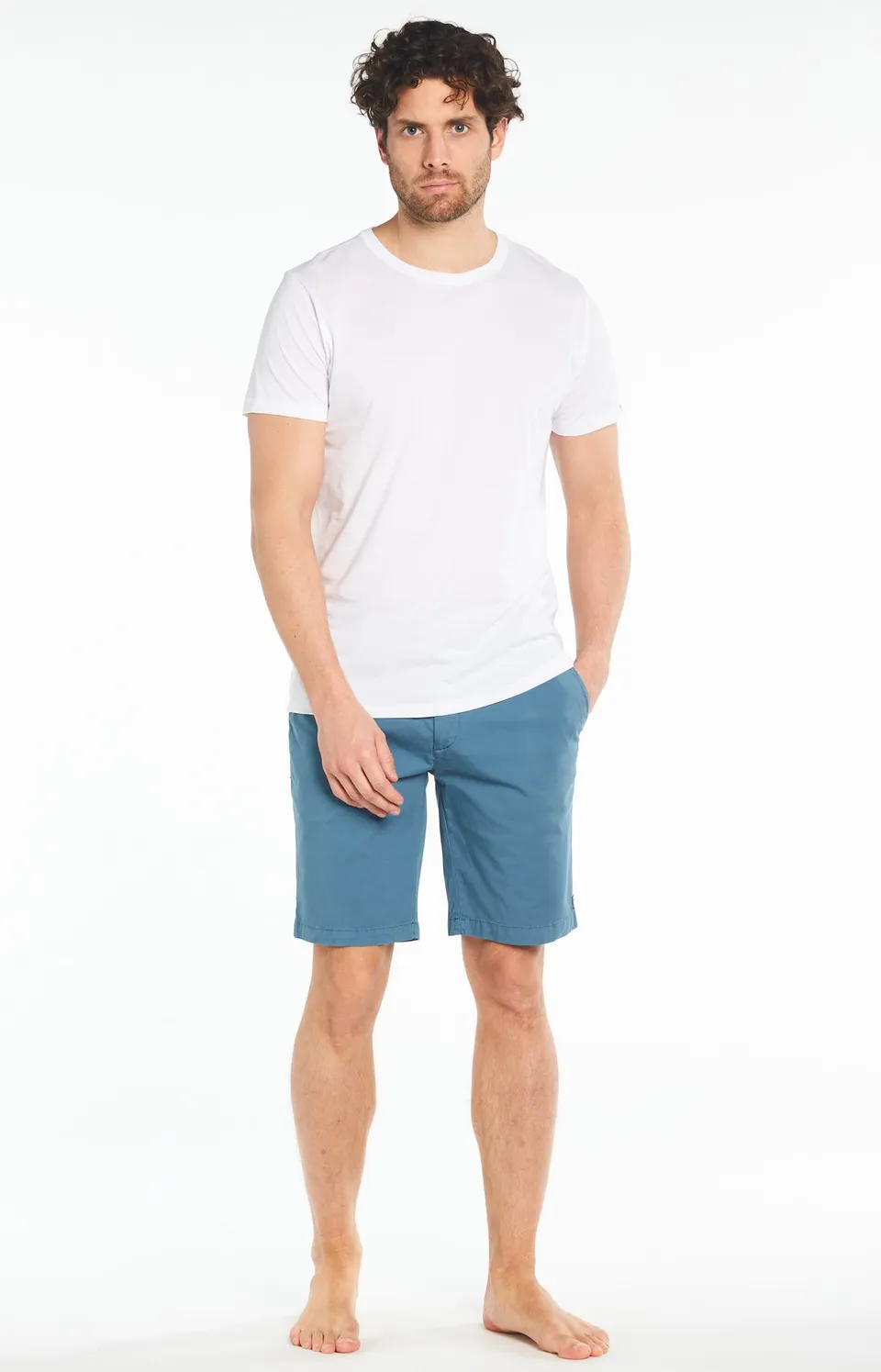 arthur-bob-duck-bermuda-homme-bleu-coton-uni image 1