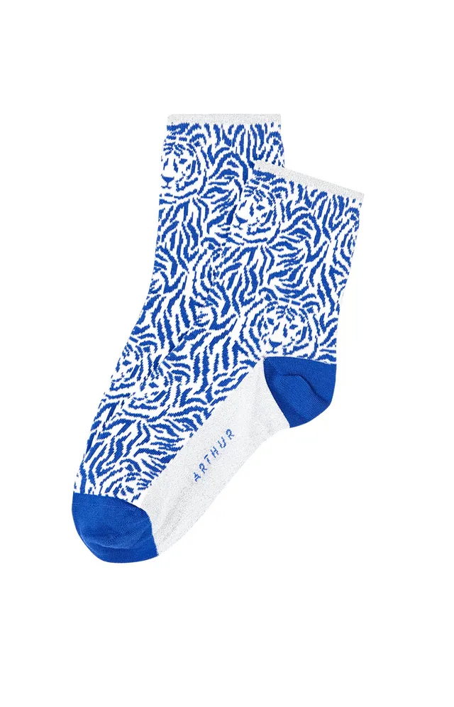 arthur-bob-chaussettes-tigre-bleu-femme-36-40-lurex image 1