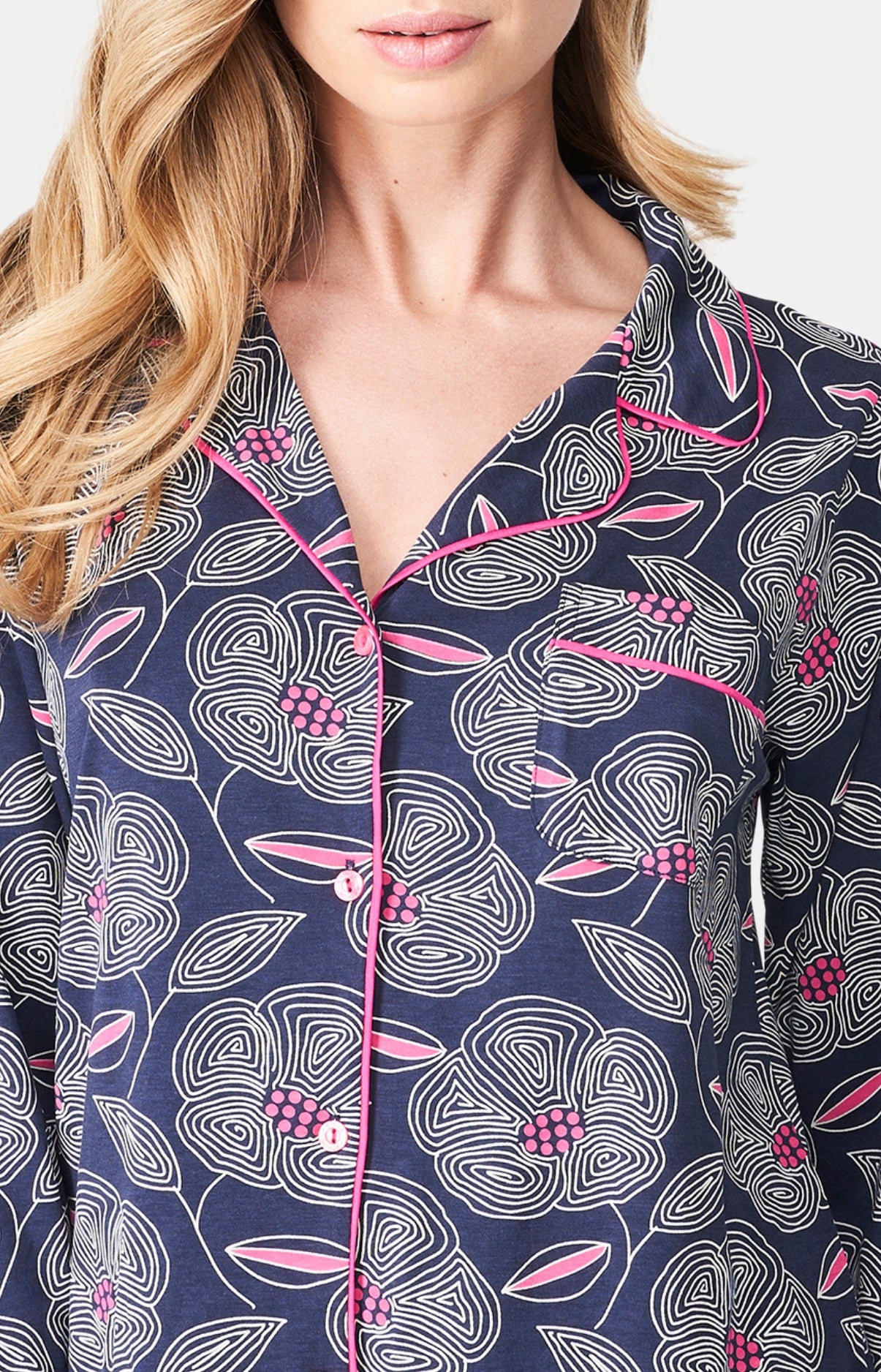arthur-bob-an-mone-pyjama-femme-marine-s-lyocell-coton image 2