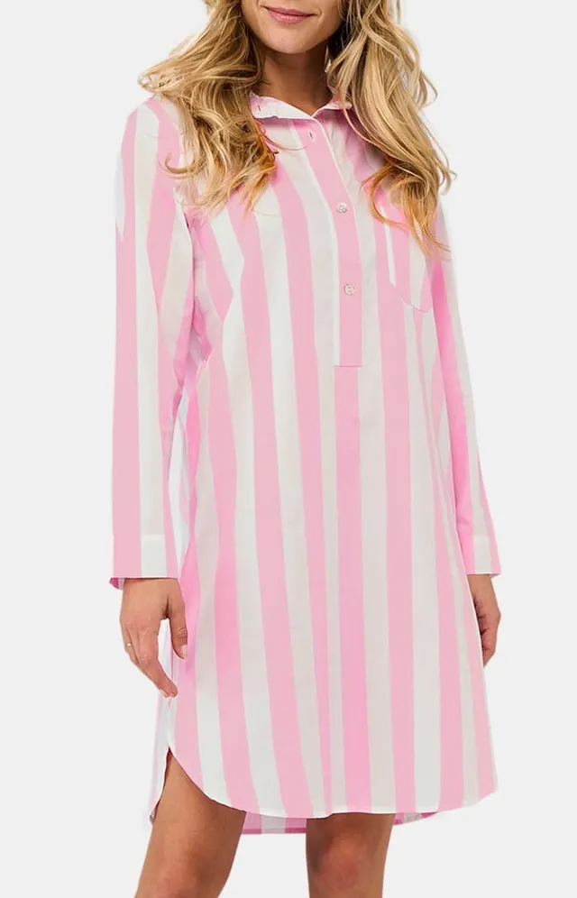 arthur-bob-liquette-rayure-louise-chemise-nuit-rose image 1
