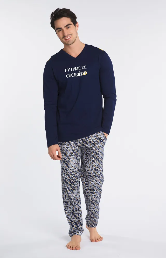 arthur-bob-bou-e-pyjama-long-coton-bio-marine image 1