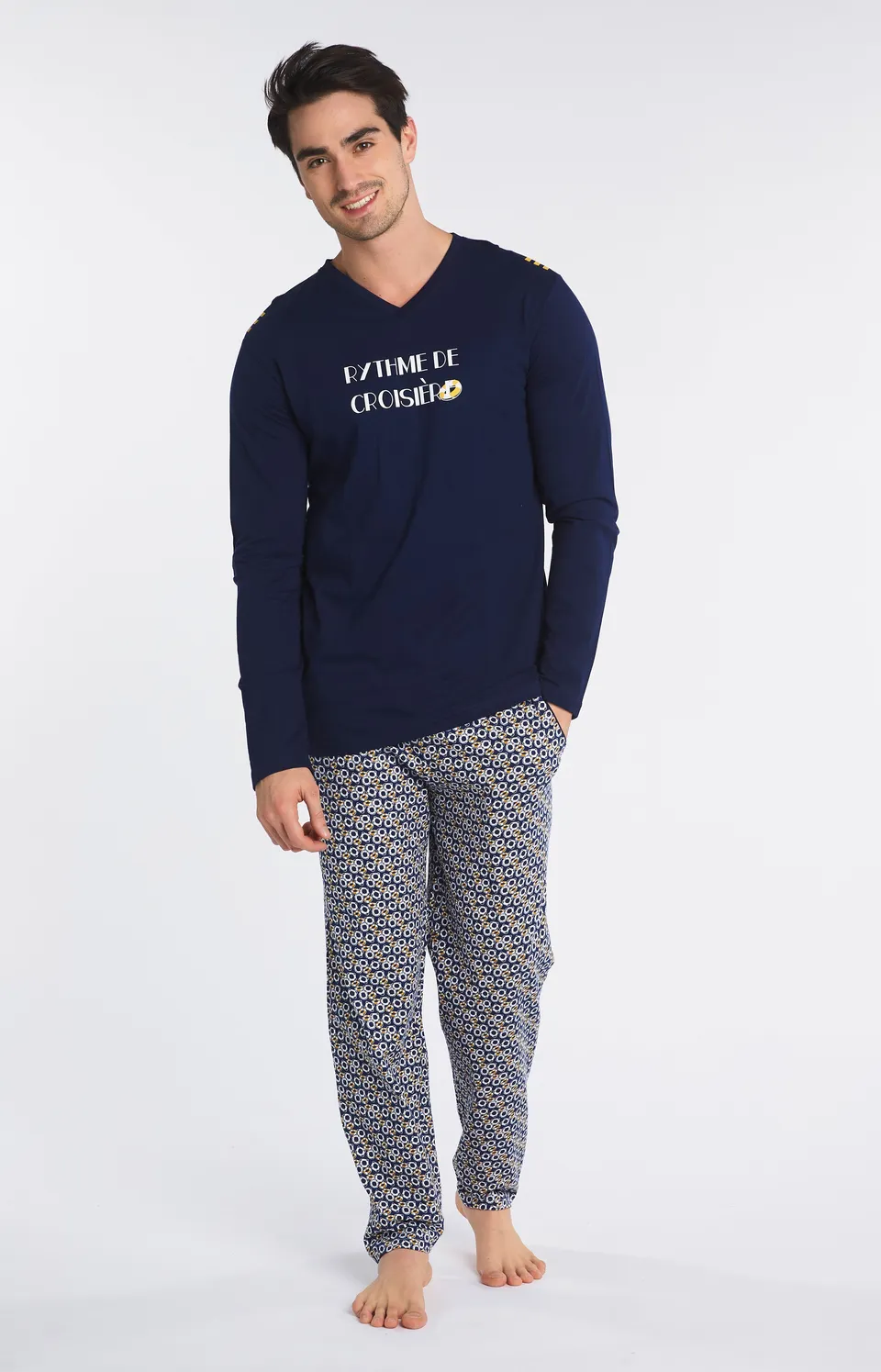 arthur-bob-bou-e-pyjama-long-coton-bio-marine image 1