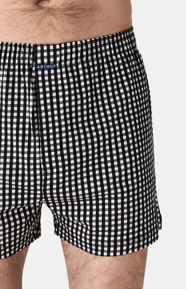 arthur-le-club-vichy-cale-on-homme-noir-jersey-coton-bio image 1