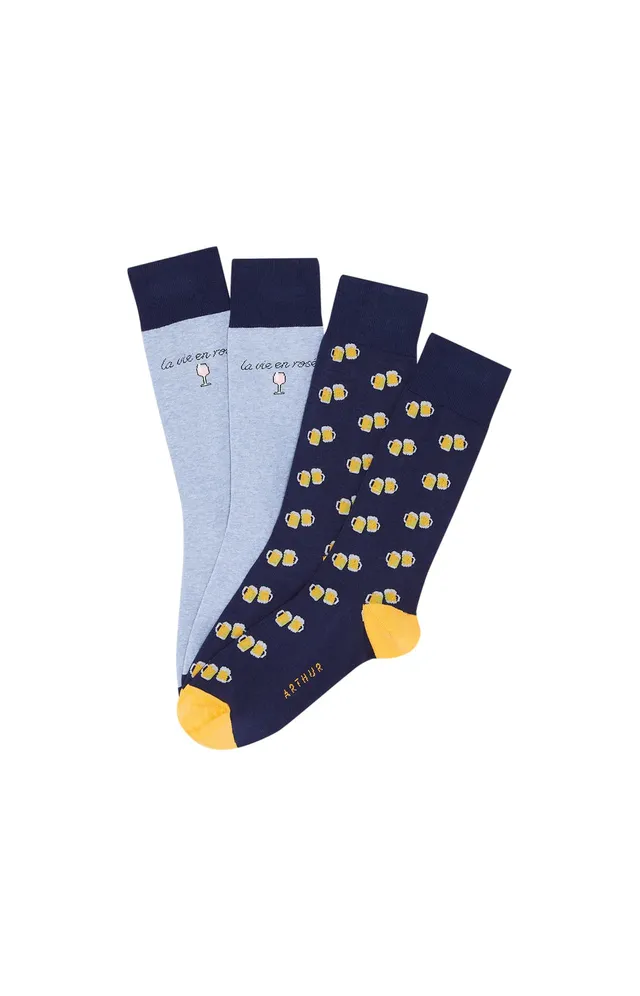 arthur-bob-pack-2-chaussettes-ap-ro-homme-bleu-coton image 1