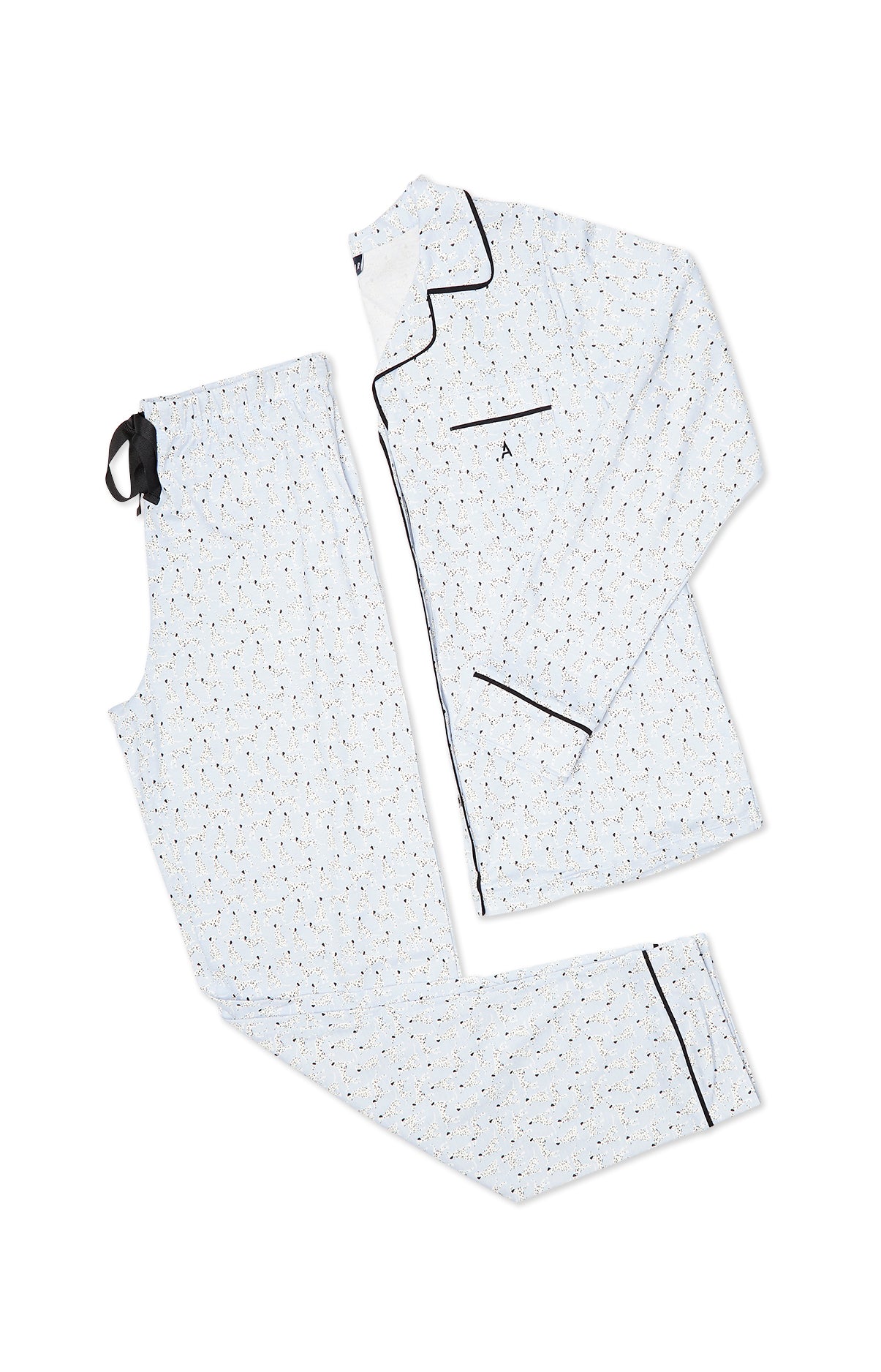 arthur-bob-pyjama-long-dalmatien-pyjama-femme-bleu-ciel-l image 3