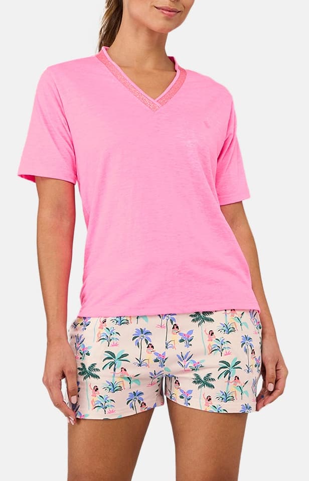 arthur-bob-tee-shirt-fluo-rose-haut-pyjama-coton-bio image 5