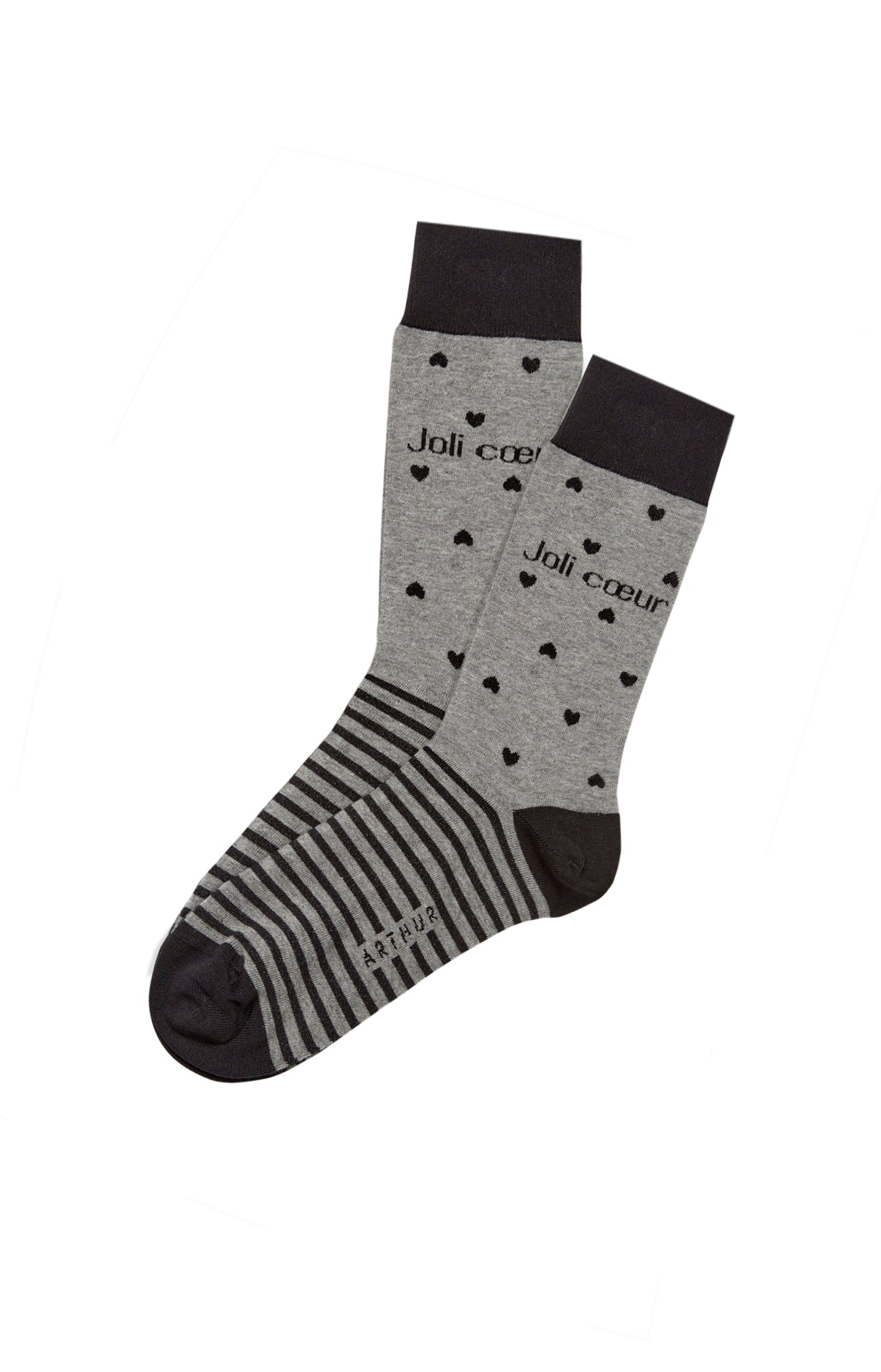 arthur-bob-joli-coeur-chaussettes-homme-gris-40-46-fantaisie image 1
