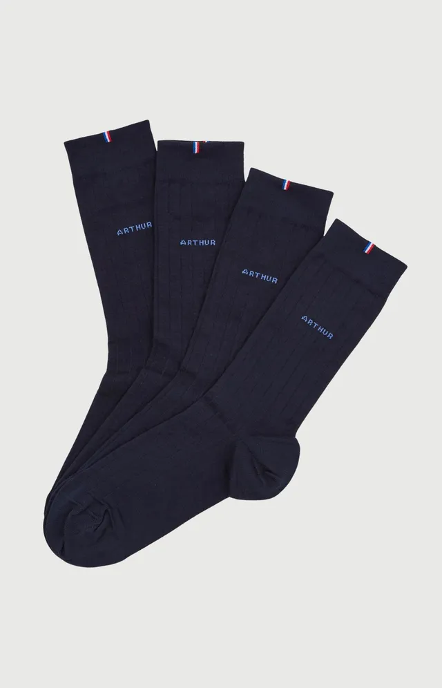 arthur-bob-pack-2-chaussettes-bambou-marine-39-45 image 1