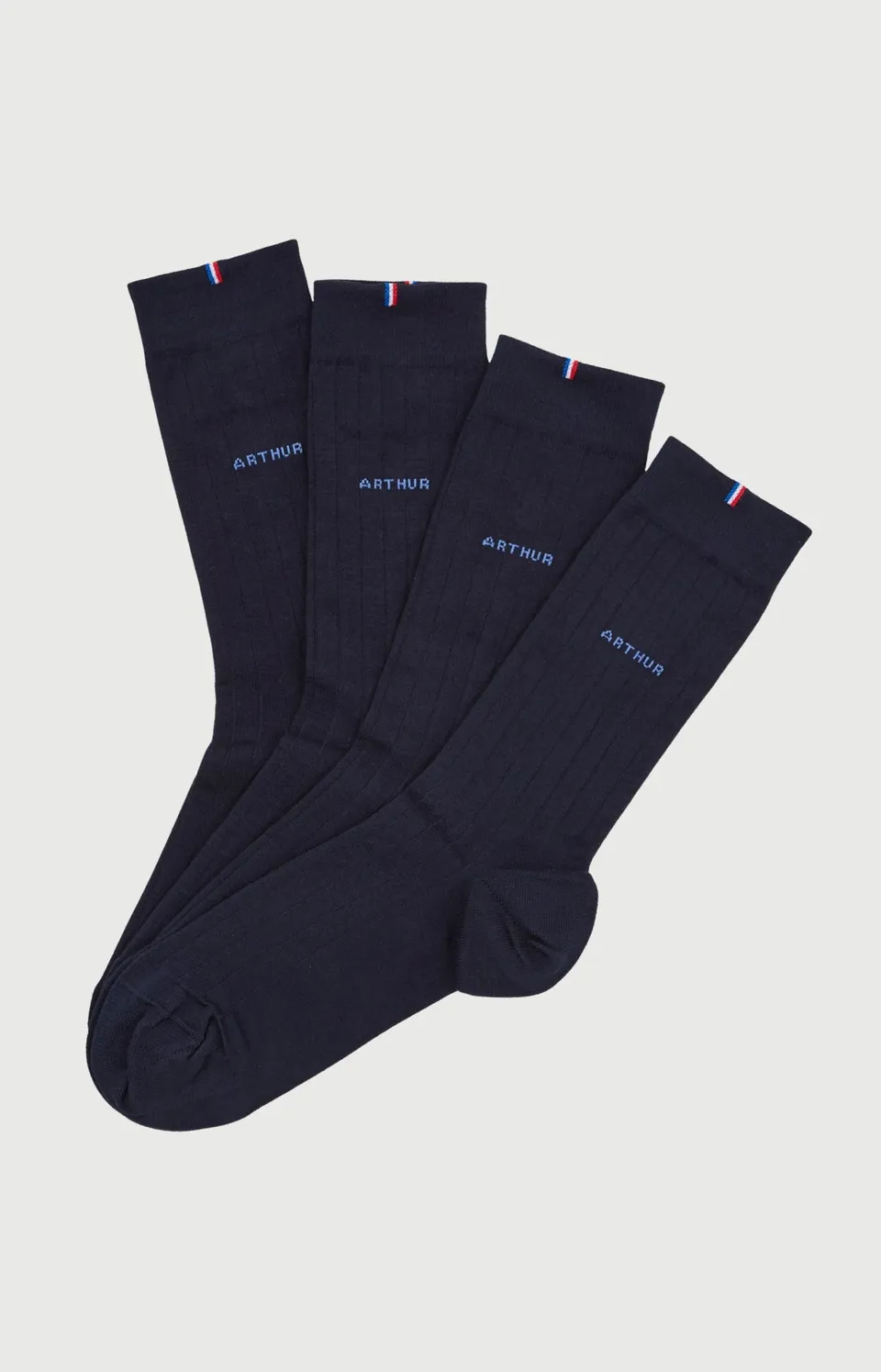 arthur-bob-pack-2-chaussettes-bambou-marine-39-45 image 1