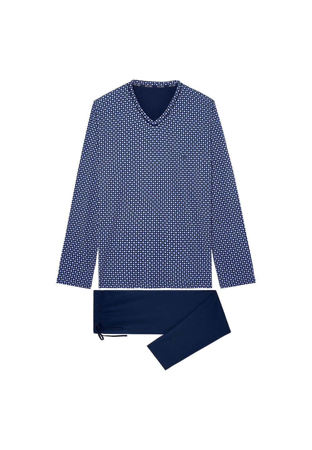 hom-hampton-pyjama-long-homme-navy-print-modal image 1