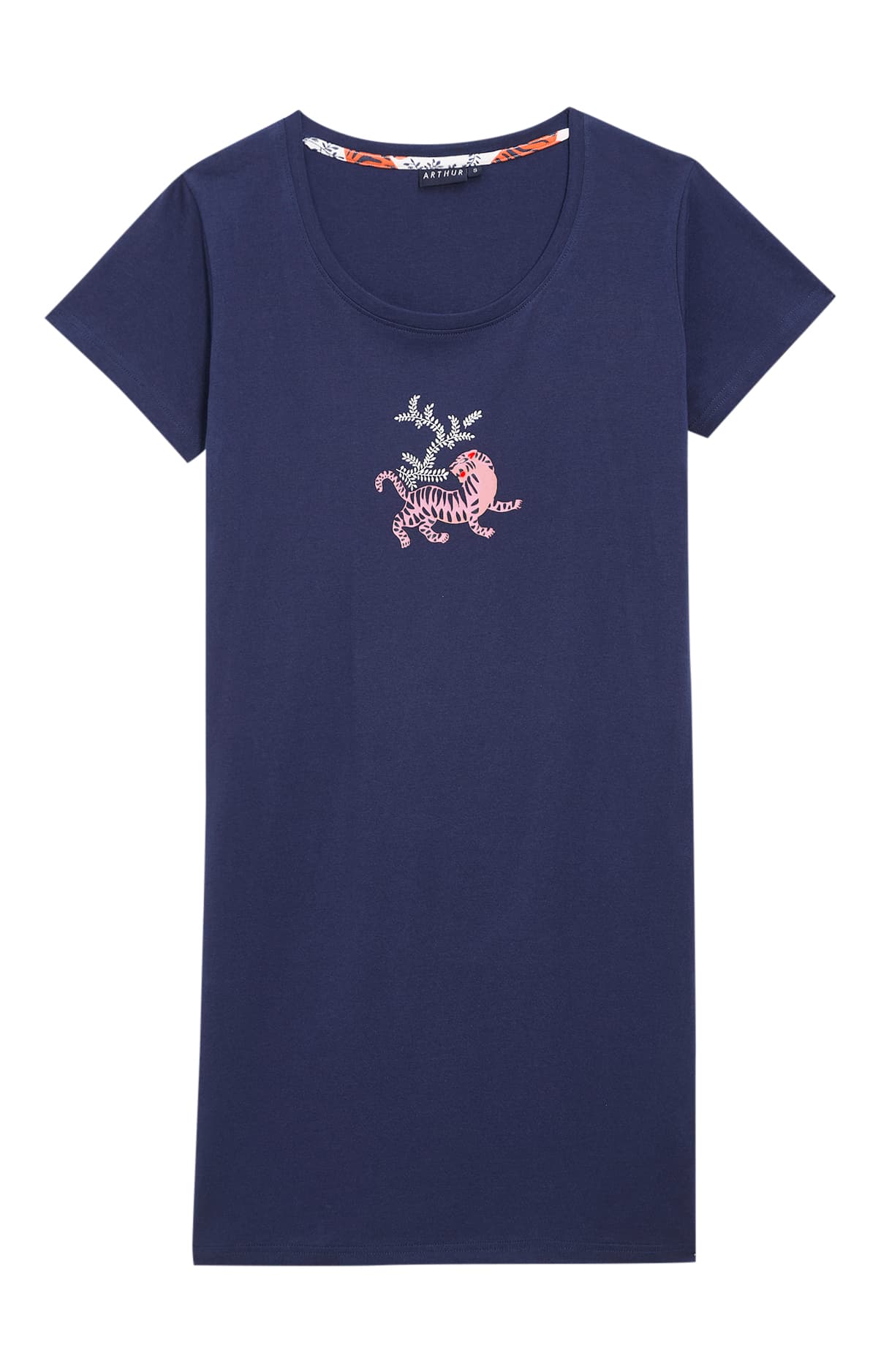 arthur-bob-tigre-chemise-de-nuit-femme-coton-marine image 3