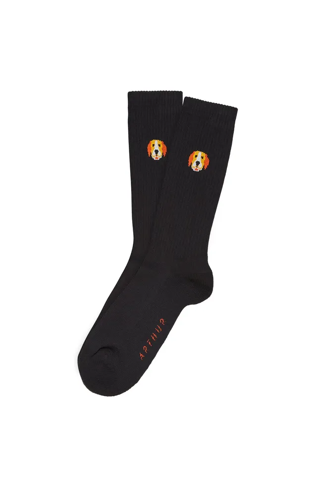 arthur-bob-chaussettes-homme-beagle-noir-coton-bio image 1