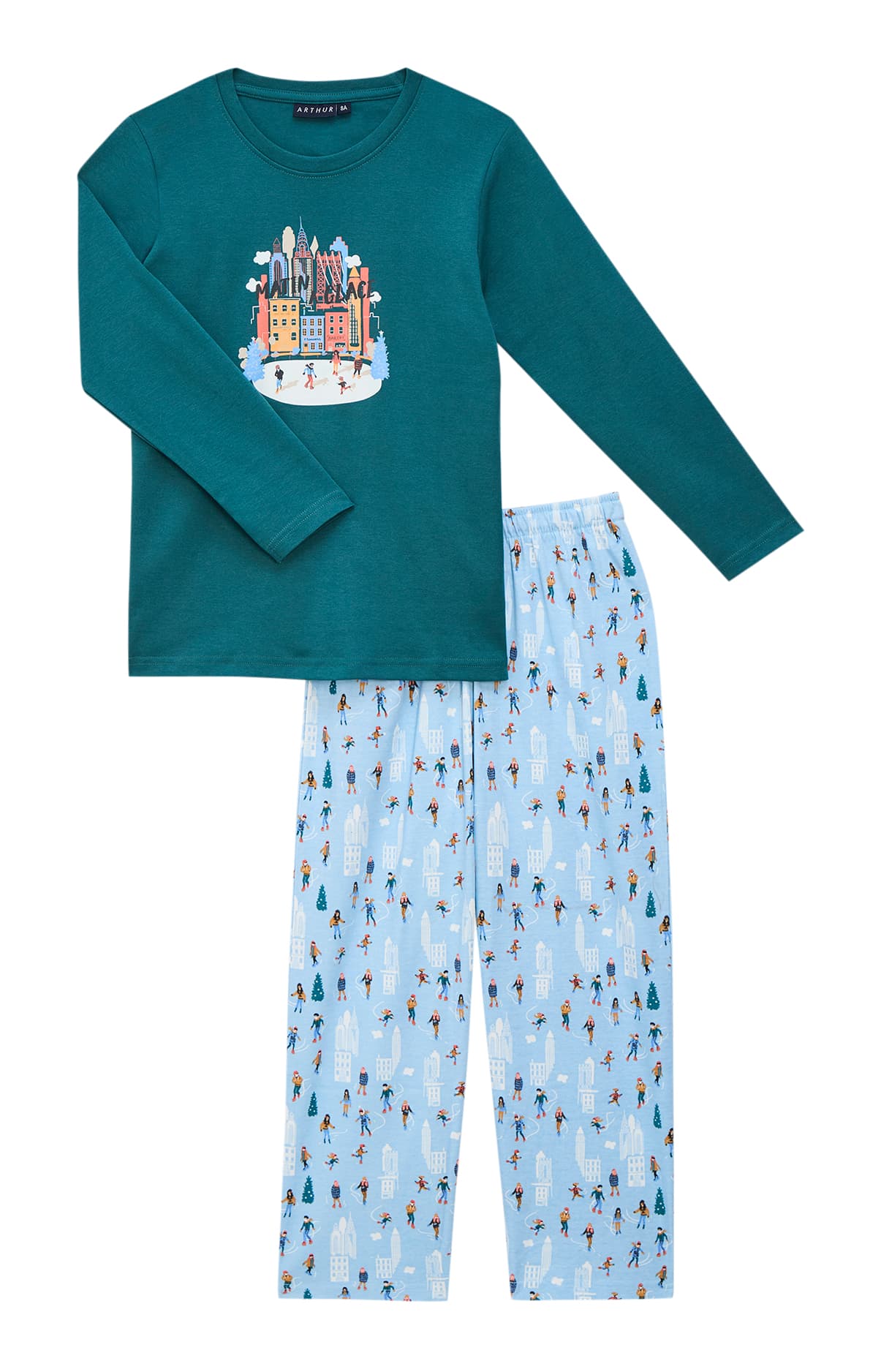 arthur-matin-glace-pyjama-enfant-coton-ciel-manches-longues image 3