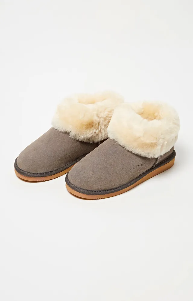 arthur-bob-bottines-cuir-laine-taupe image 1