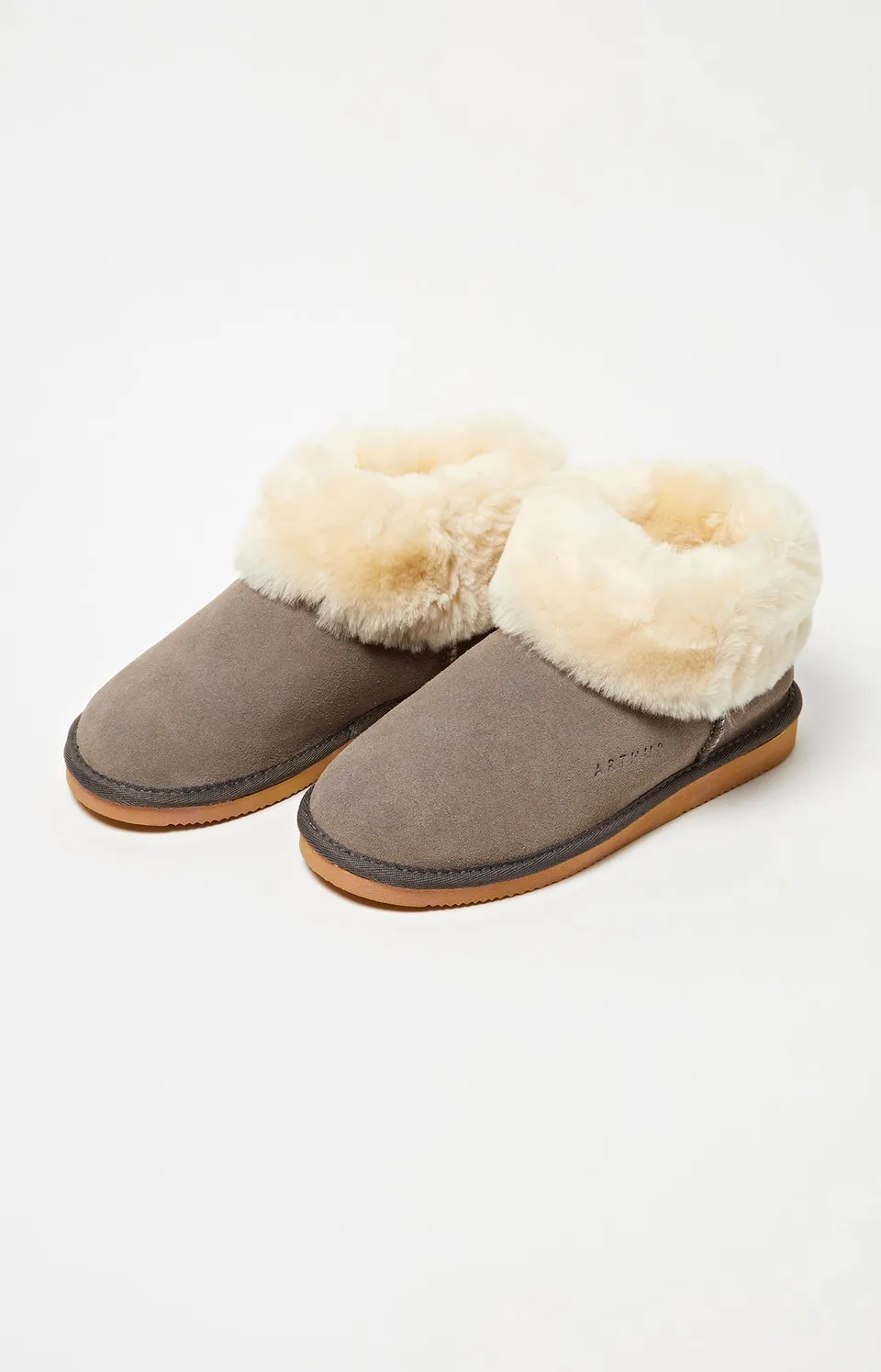arthur-bob-bottines-cuir-laine-taupe image 1