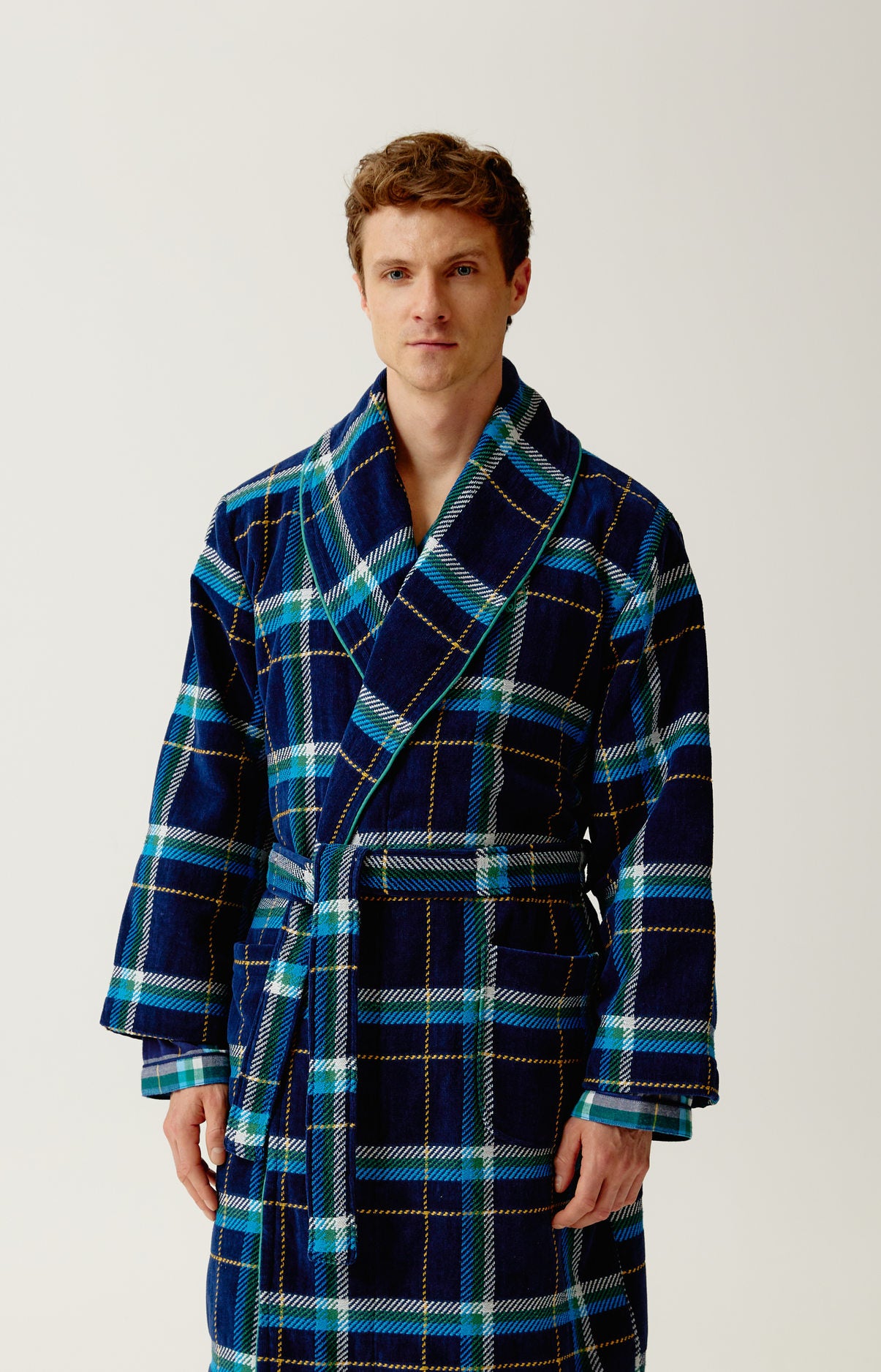 arthur-bob-peignoir-mark-velours-coton-marine-homme image 2