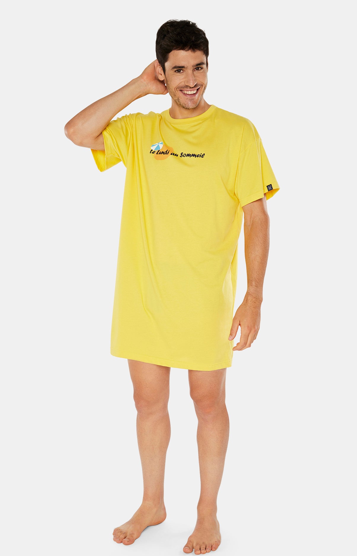 arthur-bob-maxi-tee-shirt-lundi-au-sommeil-jaune-tu-coton-bio image 4