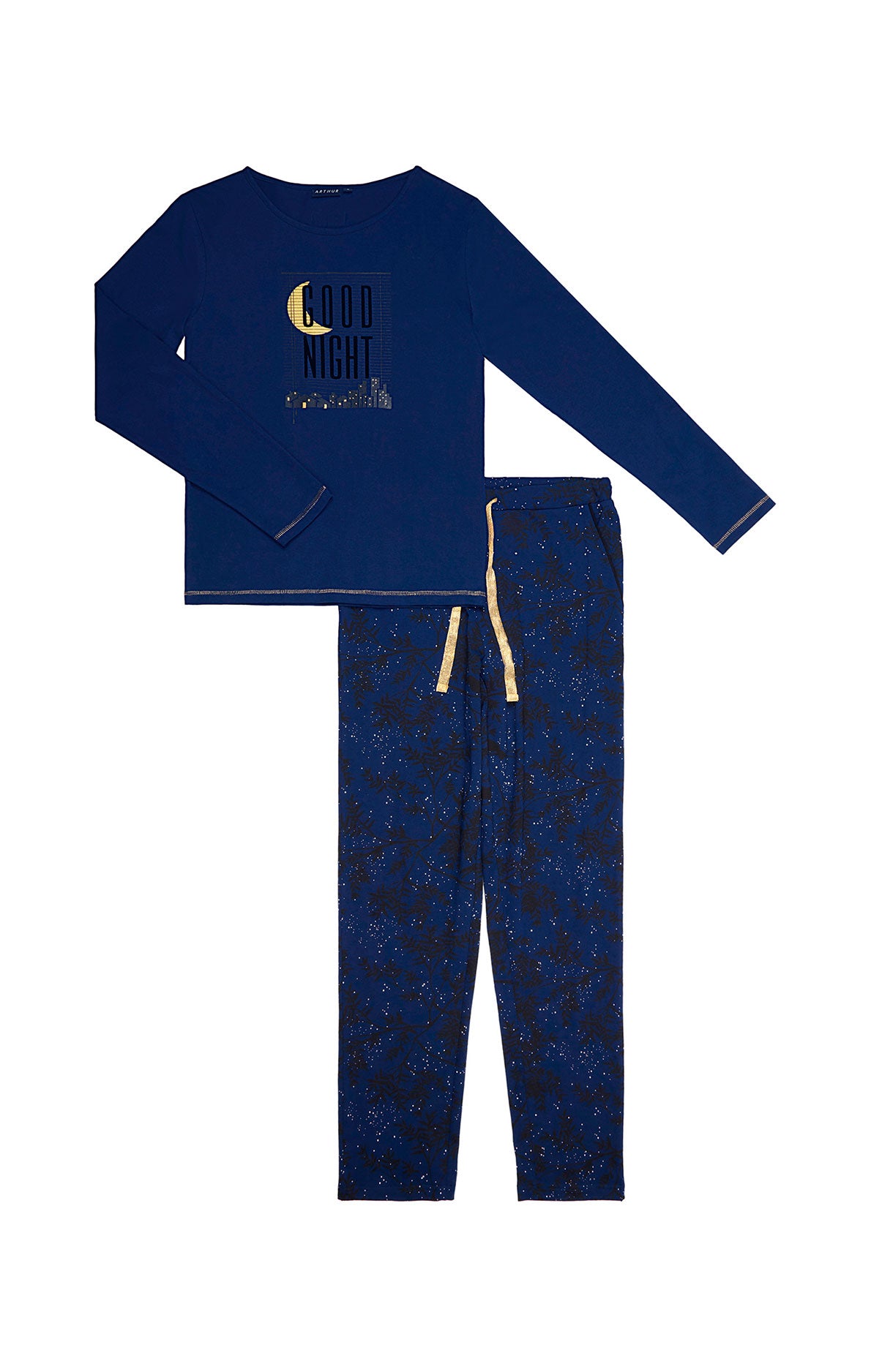arthur-bob-good-night-pyjama-femme-marine-coton-bio image 3