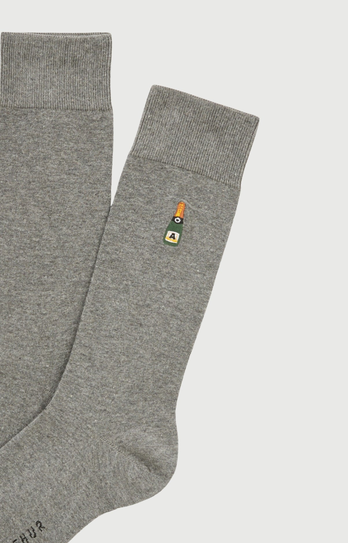 arthur-bob-chaussettes-homme-grises-broderie-champagne image 2
